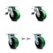 Service Caster 5 Inch Green Poly on Steel Caster Set with Ball Bearings 2 Brakes 2 Swivel Locks SCC-TTL30S520-PUB-GB-2-BSL-2 - alternate 1